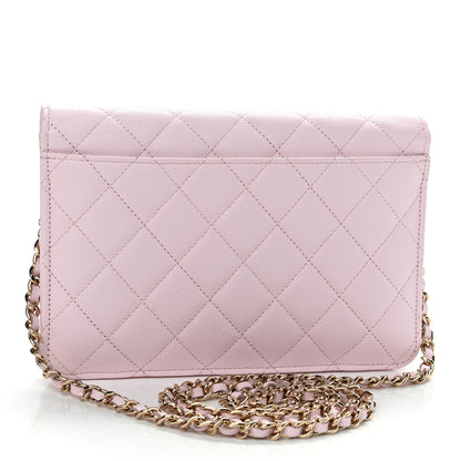Chanel Caviar Quilted Wallet On Chain WOC Light Pink 3 of 11