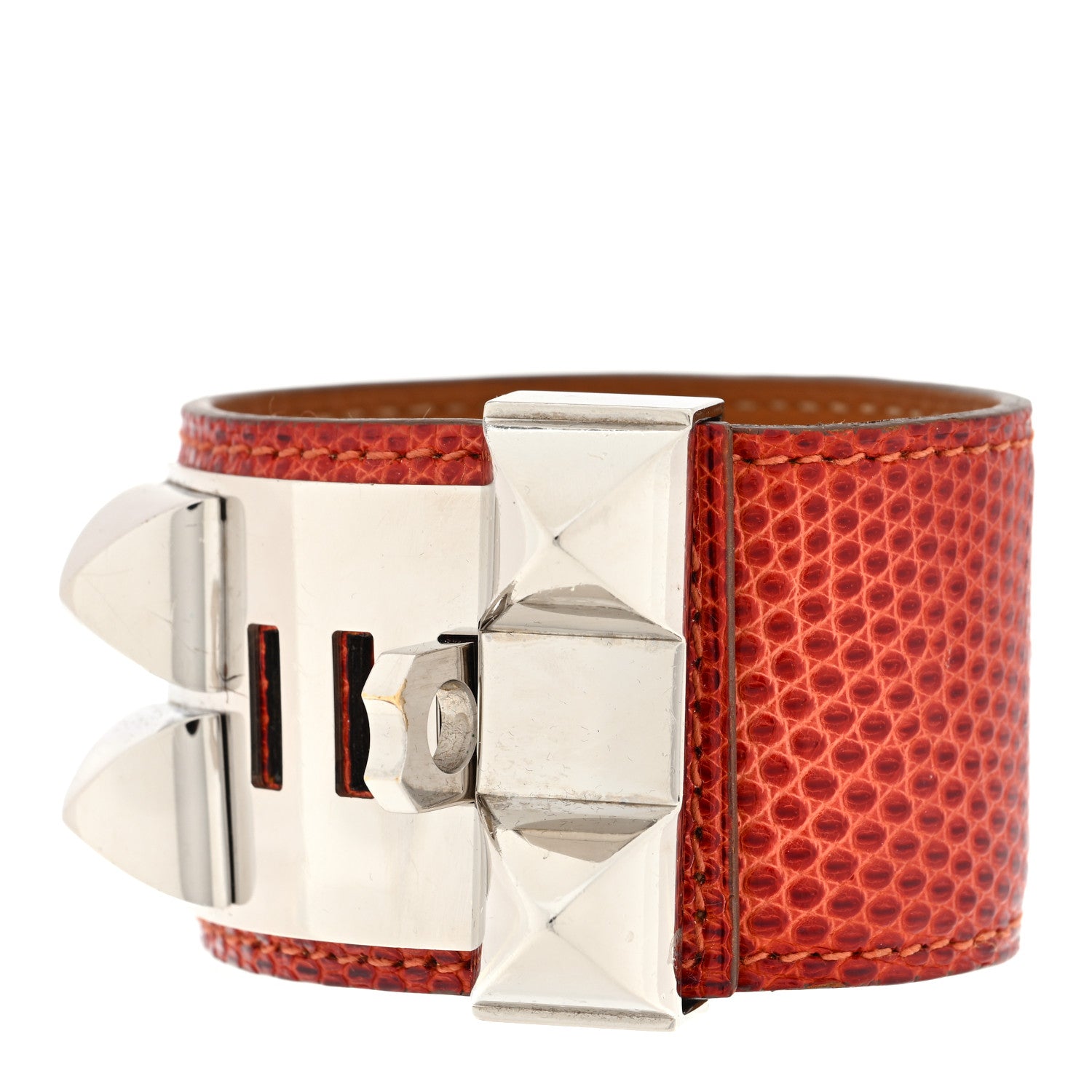 Hermes Lizard Collier de Chien CDC Bracelet Sanguine 2 of 3