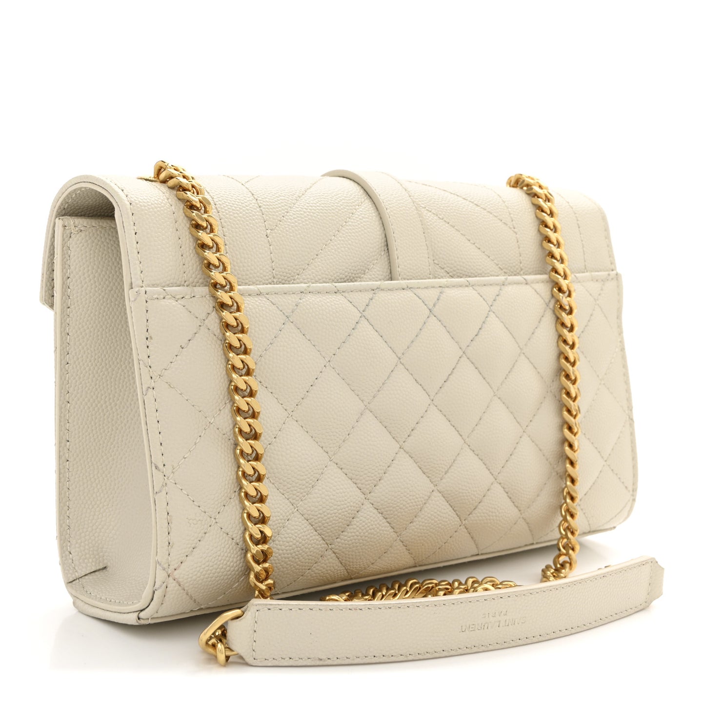 Grain De Poudre Textured Mixed Matelasse Triquilt Small Monogram Satchel Crema Soft