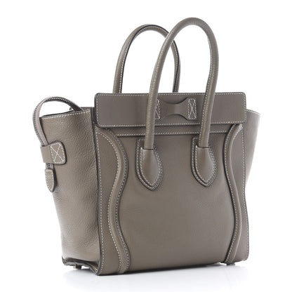 Celine Drummed Calfskin Micro Luggage Souris 2 of 9