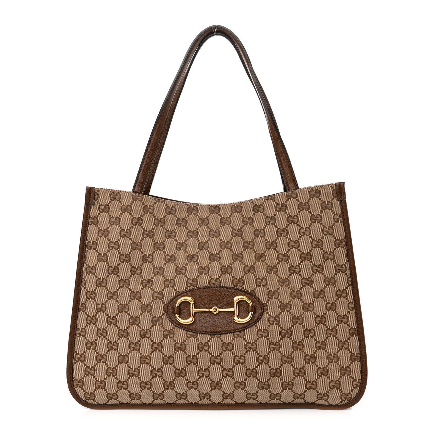 Monogram Horsebit 1955 Tote Bag Beige Brown Sugar