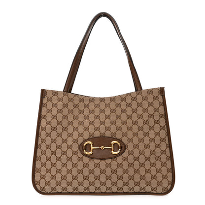 Gucci Monogram Horsebit 1955 Tote Bag Beige Brown Sugar 1 of 15