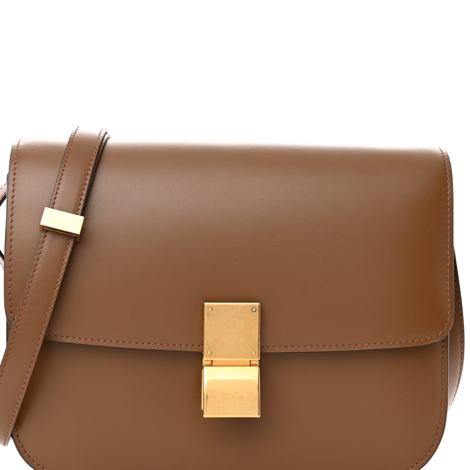 Celine Box Calfskin Medium Classic Box Flap Bag Camel 8 of 14