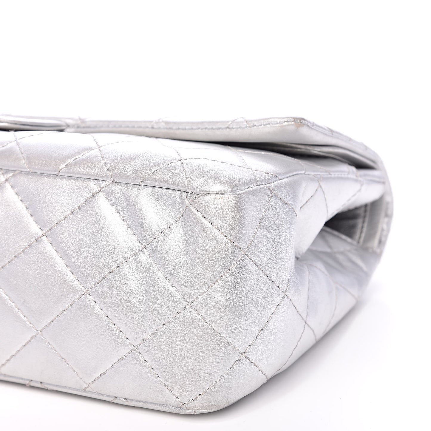Metallic Lambskin Quilted 2.55 Reissue 227 Flap Silver