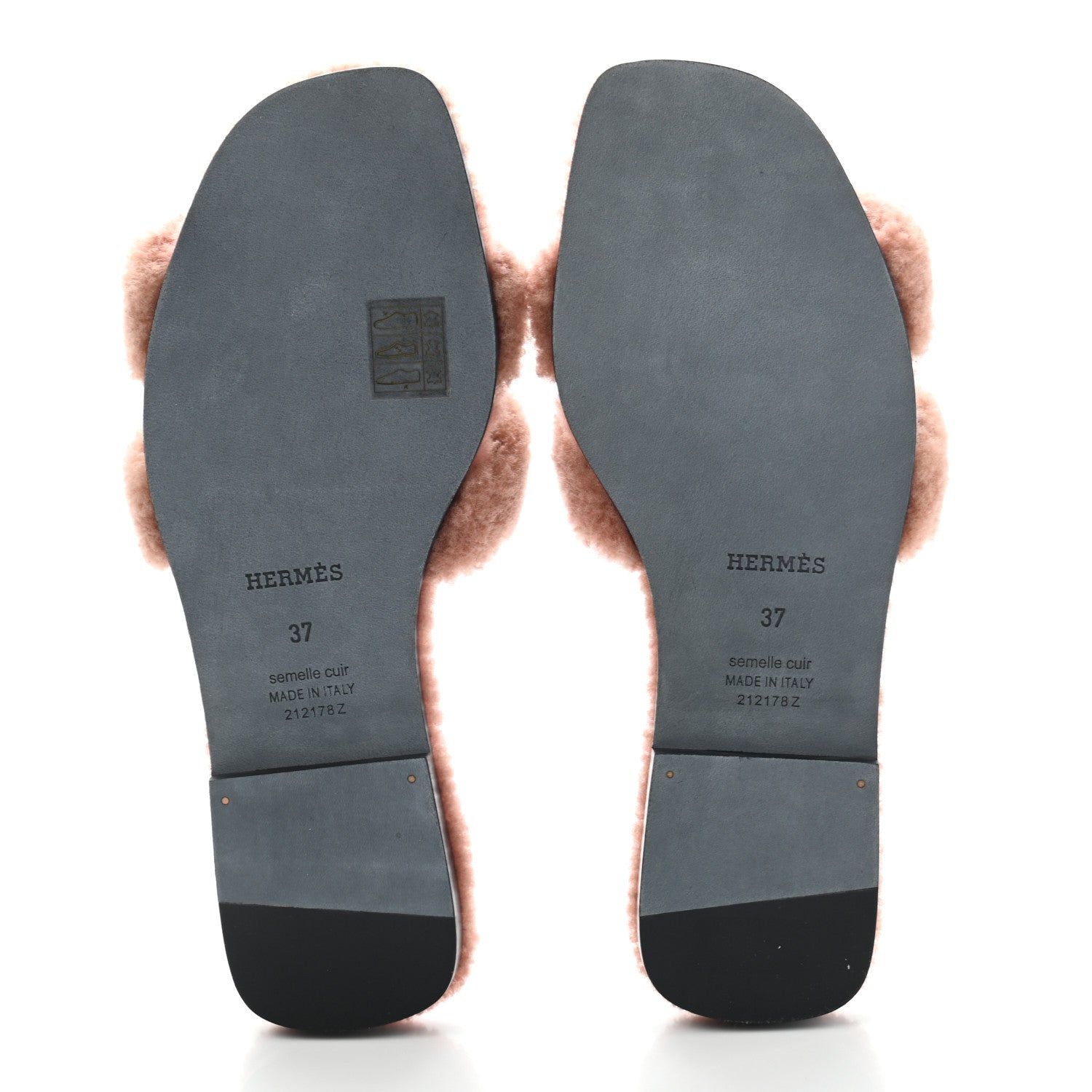 Hermes Woolskin Oran Sandals 37 Rose Aube 5 of 7