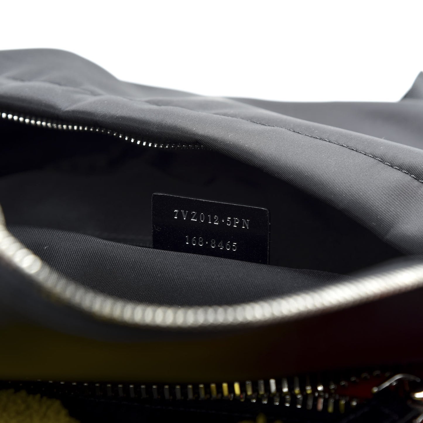 Nylon Shearling Block Letter Backpack Black