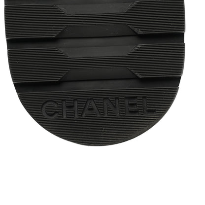 Chanel Shiny Calfskin Quilted Lace Up Combat Boots 38 Black 7 of 9