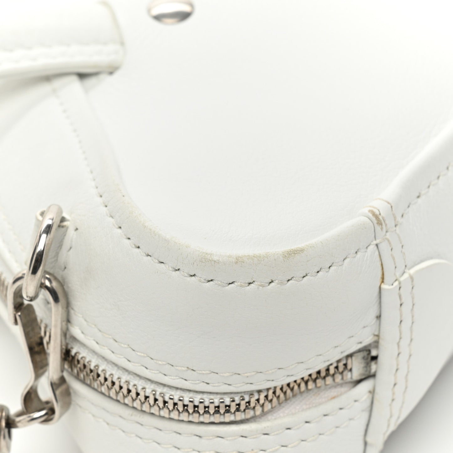 Calfskin XS Triangle Chain Duffle White