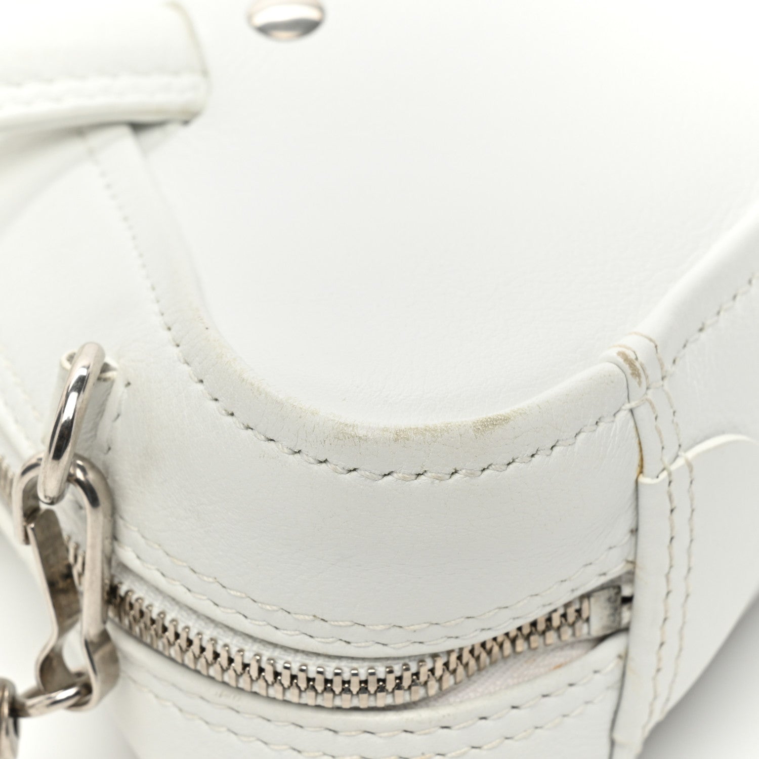 Balenciaga Calfskin XS Triangle Chain Duffle White 13 of 15