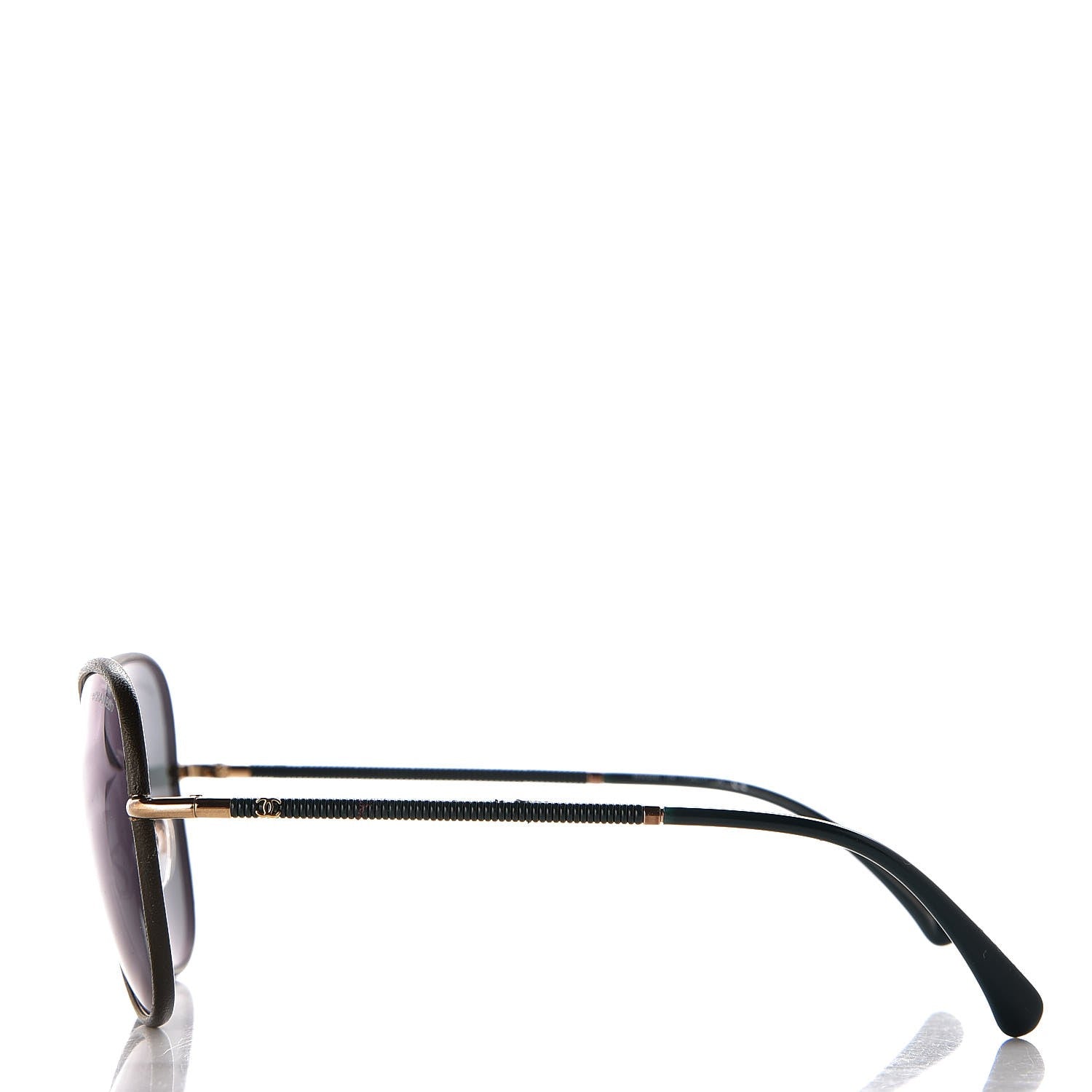 Chanel Metal Lambskin Pilot Fall Sunglasses 4227-Q Green 3 of 9