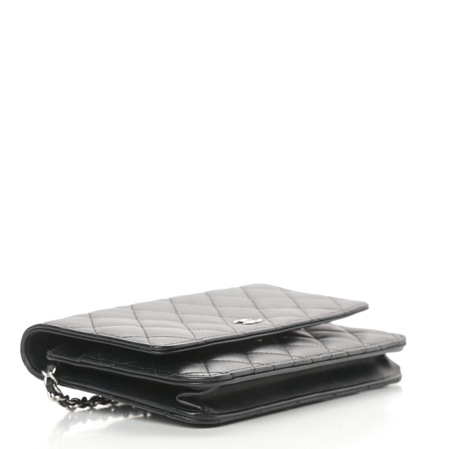 Chanel Lambskin Quilted Wallet On Chain WOC Black 4 of 17