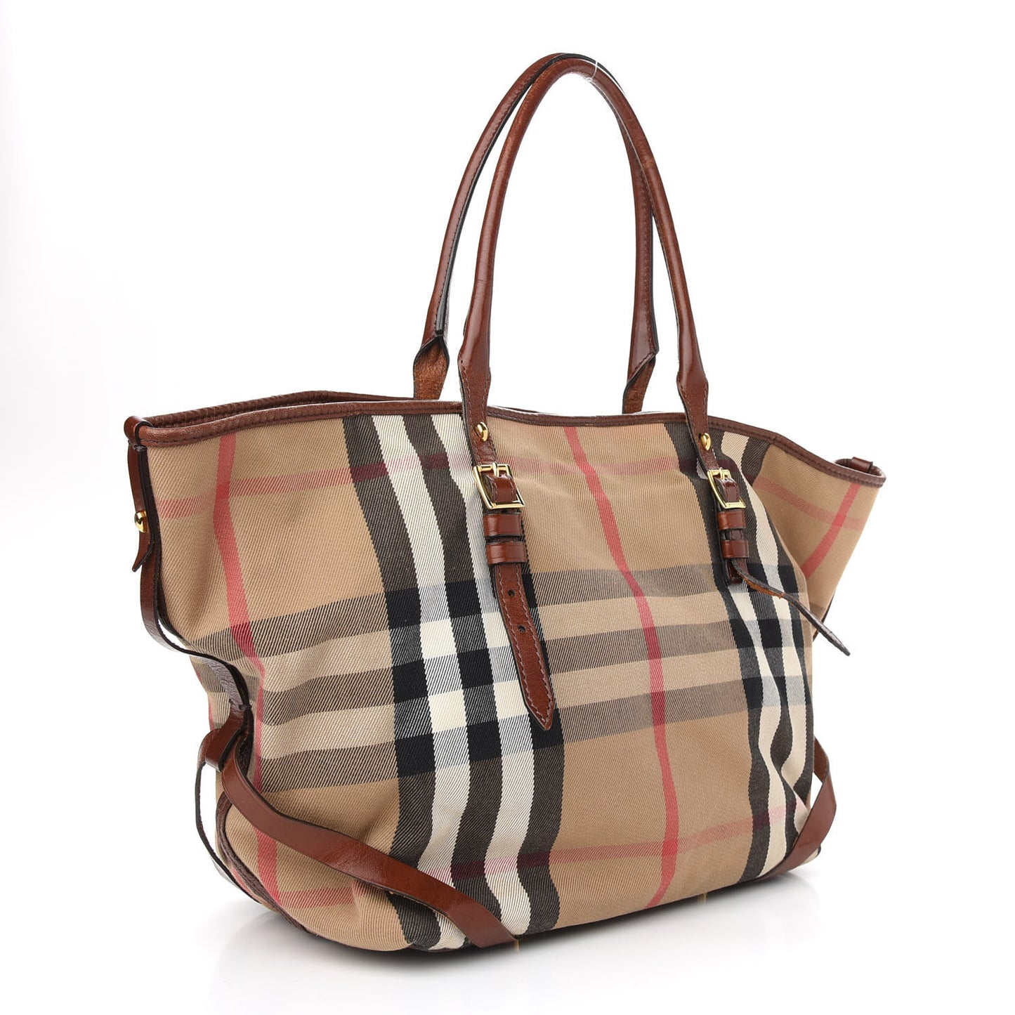 House Check Bridle Calfskin Medium Salisbury Tote Brown
