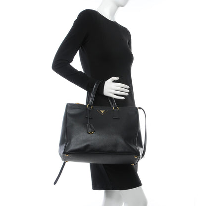 Prada Saffiano Large Galleria Double Zip Tote Black 2 of 17