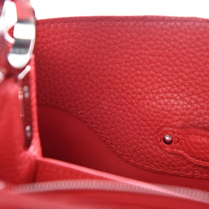 Louis Vuitton Taurillon Capucines PM Rubis 9 of 21