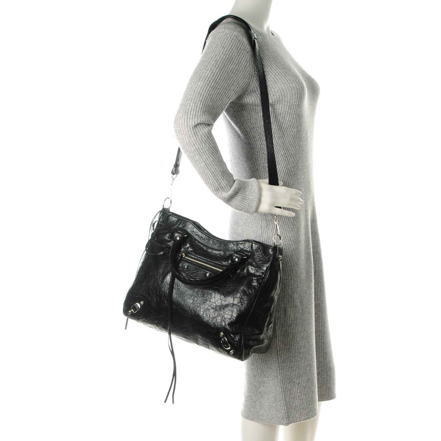 Agneau Classic Silver Hardware Velo Black