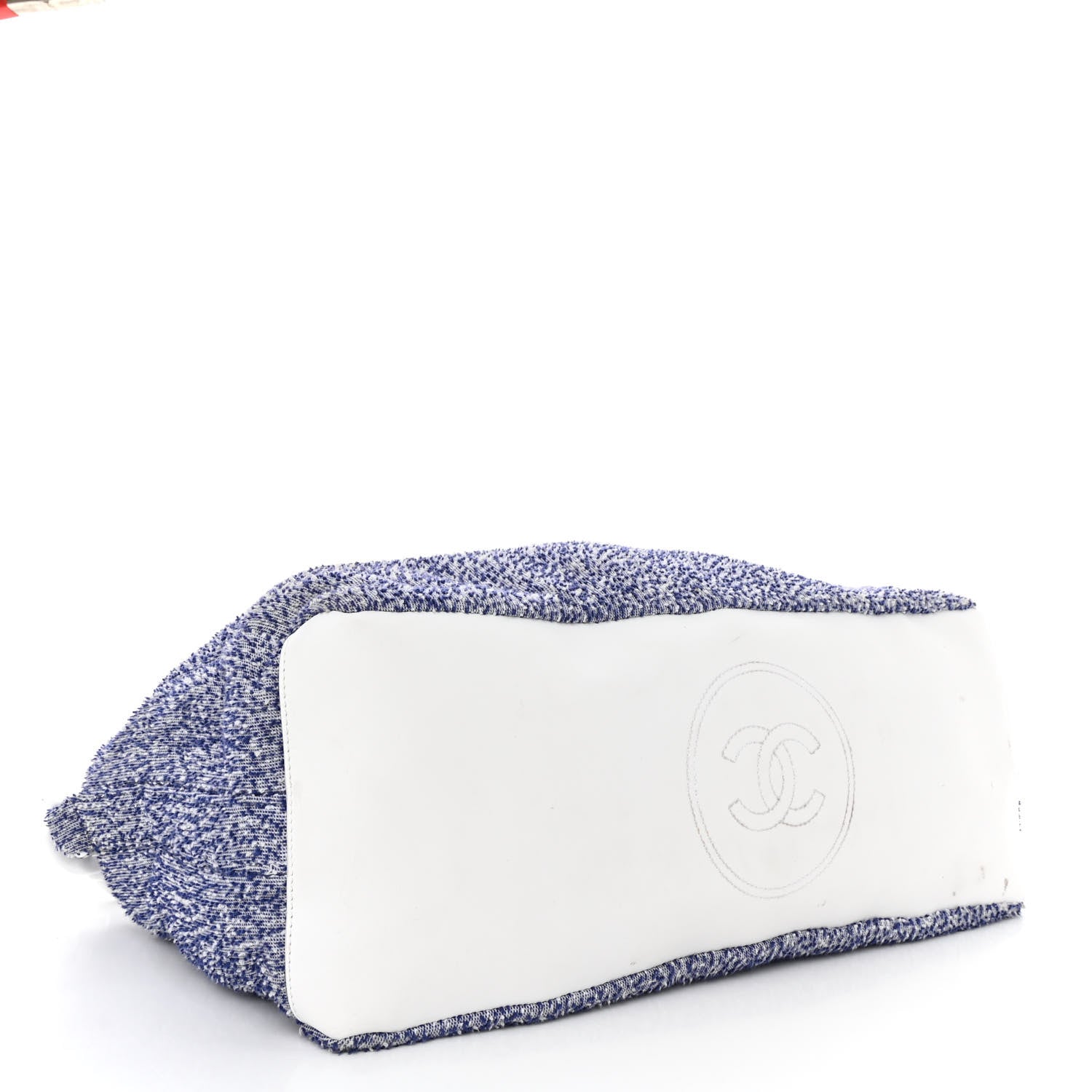 Chanel Terry Cotton Resin Chain Fizzy Hobo Blue White 5 of 12