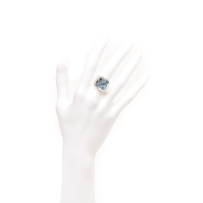 Bulgari 18K White Gold Blue Topaz Piramide Ring 4.5 2 of 7