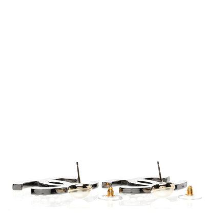 Chanel Crystal Baguette Pearl Bright Young Things CC Drop Earrings Silver 3 of 5