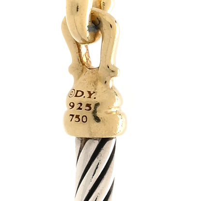 David Yurman Sterling Silver 18K Yellow Gold 3mm Cable Buckle Bracelet 3 of 3