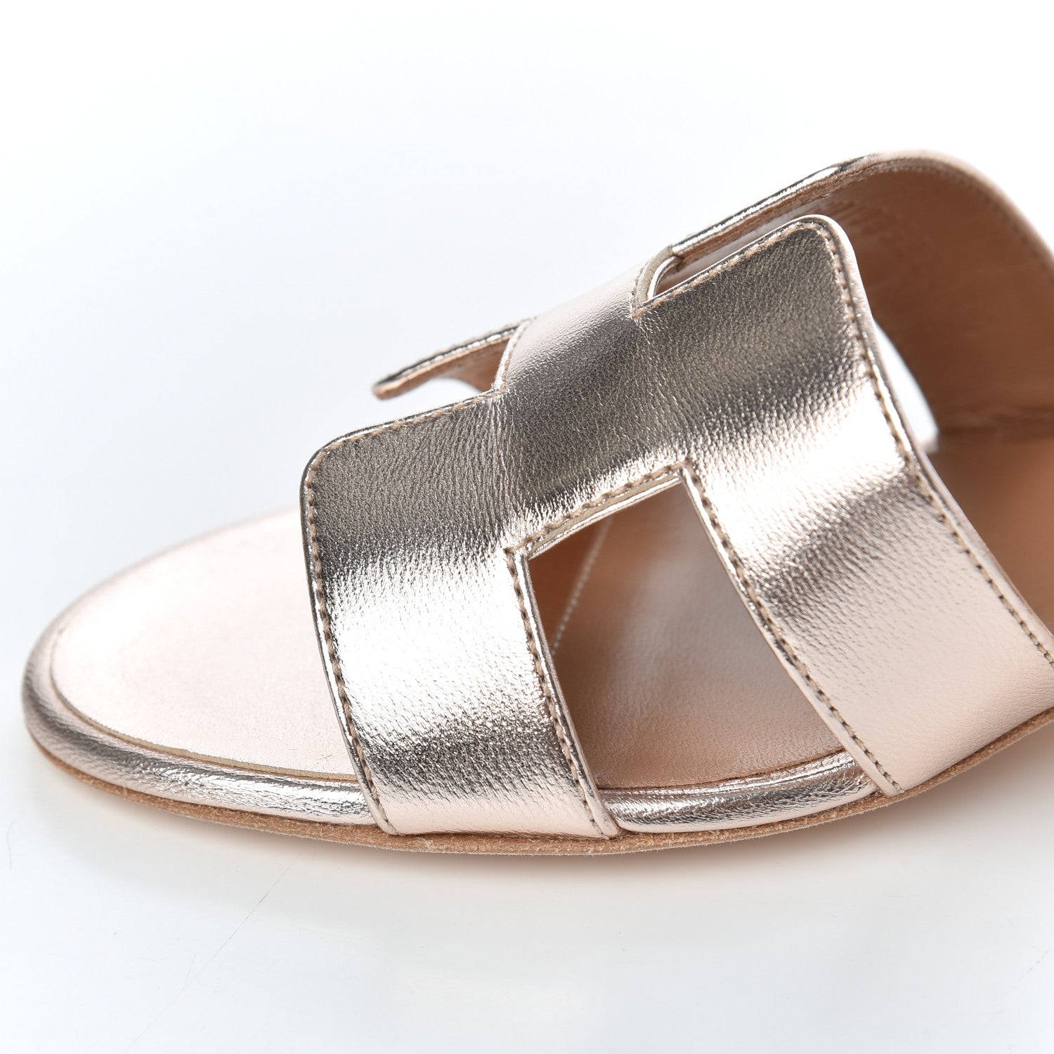 Hermes Metallic Nappa Oasis Sandals 40 Rose Dore 11 of 14