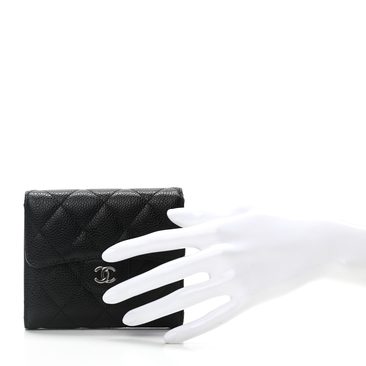 Chanel Caviar Quilted Compact Flap Wallet Black 3 of 9