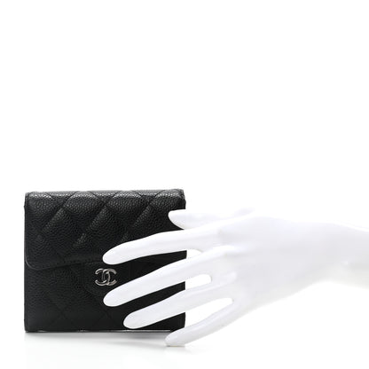 Chanel Caviar Quilted Compact Flap Wallet Black 3 of 9