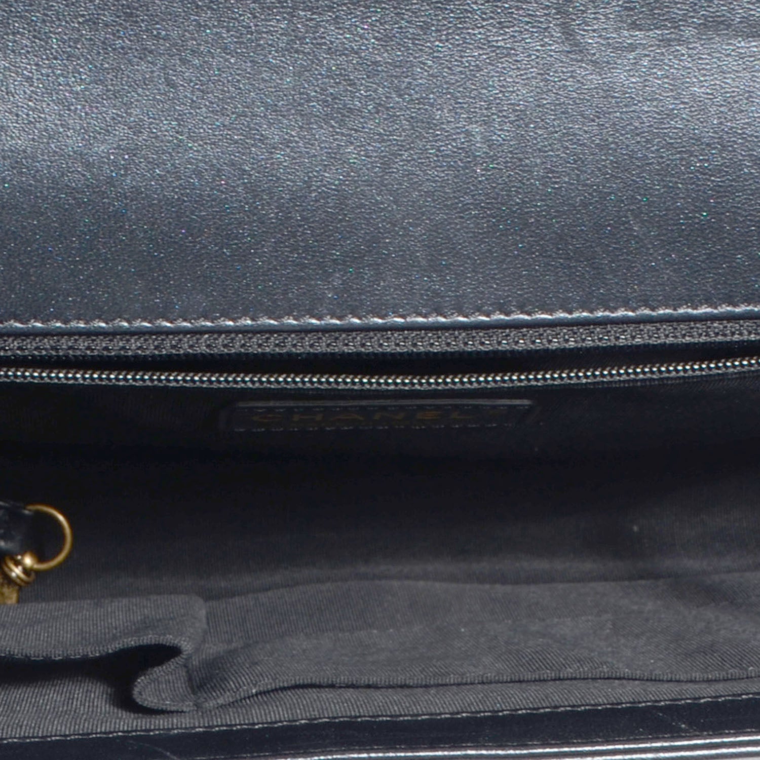 Chanel Metallic Calfskin Quilted Large Boy Flap Black 6 of 10