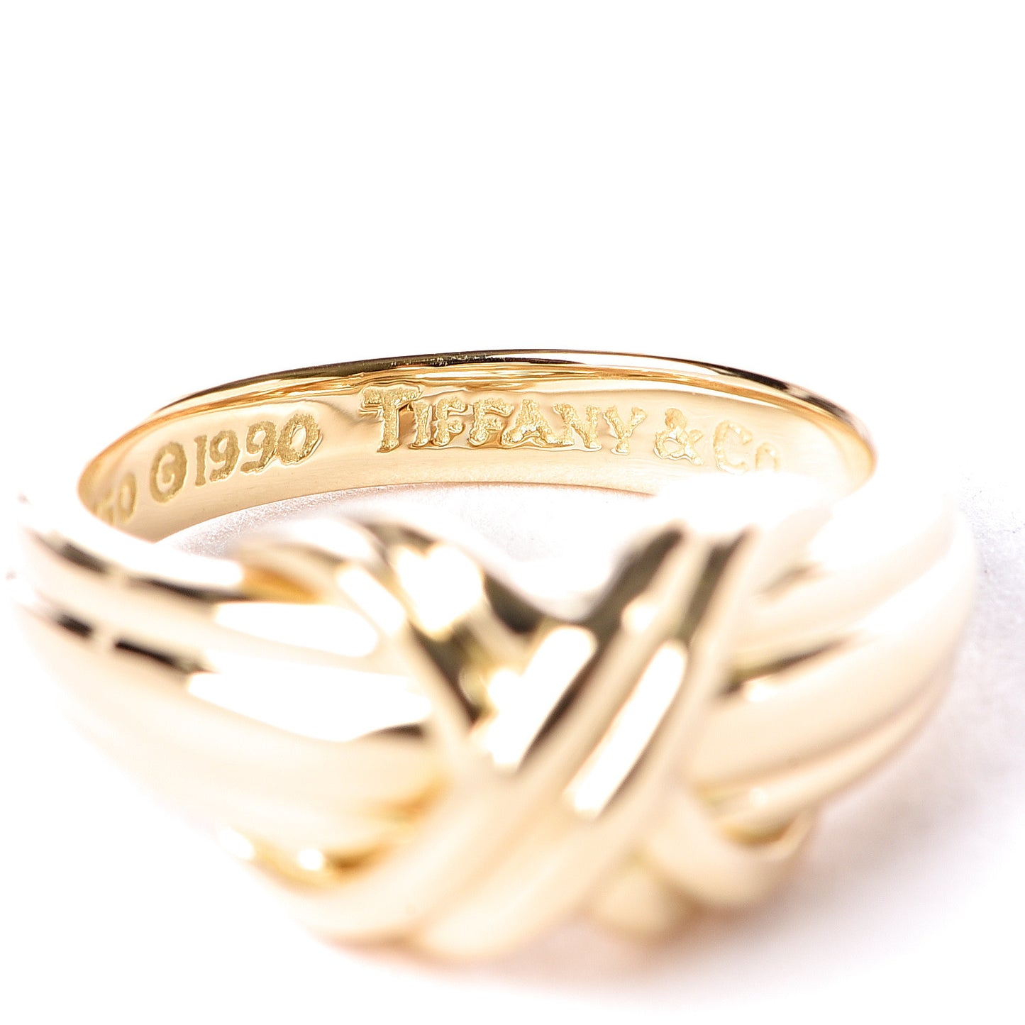 18K Yellow Gold Signature X Ring 48 4.5