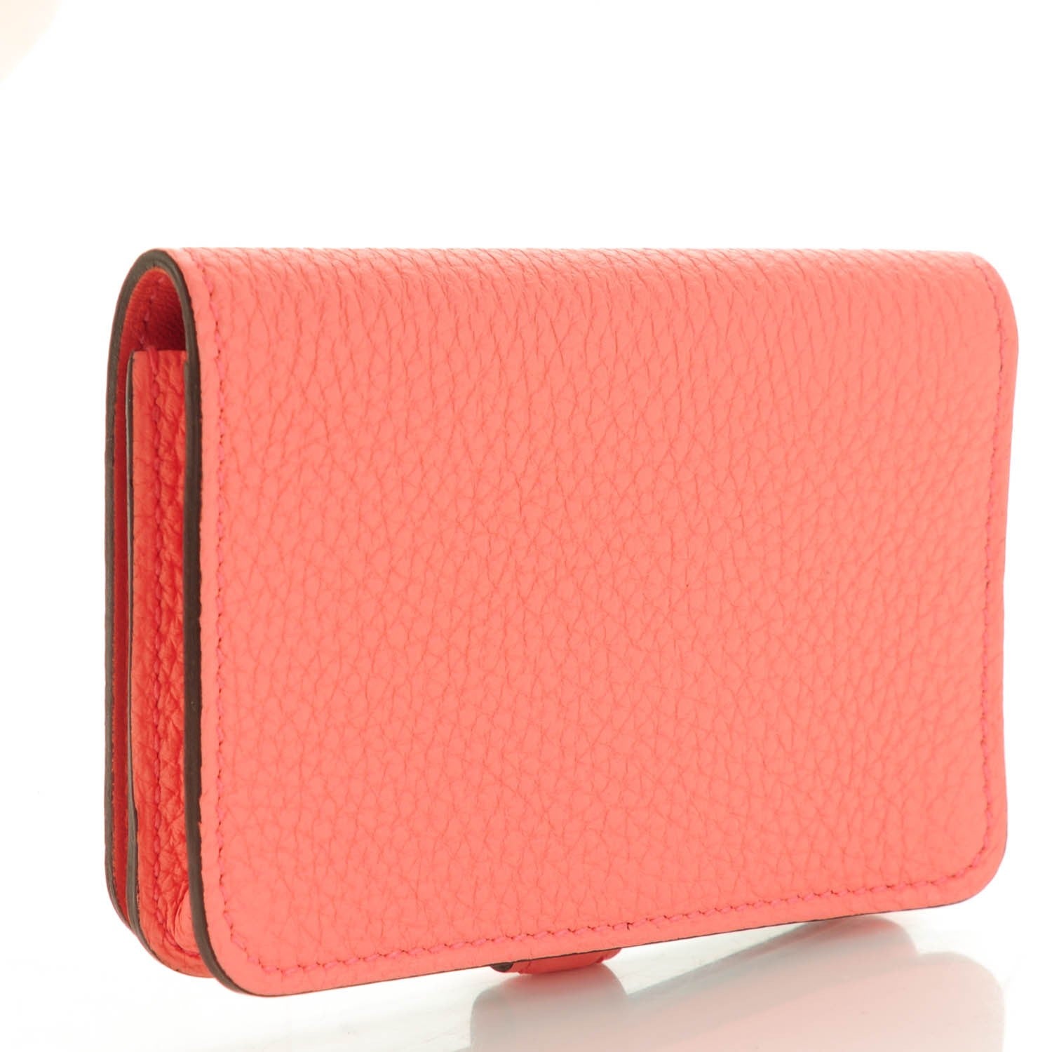 Hermes Togo Dogon Card Case Key Holder Rose Candy 3 of 7