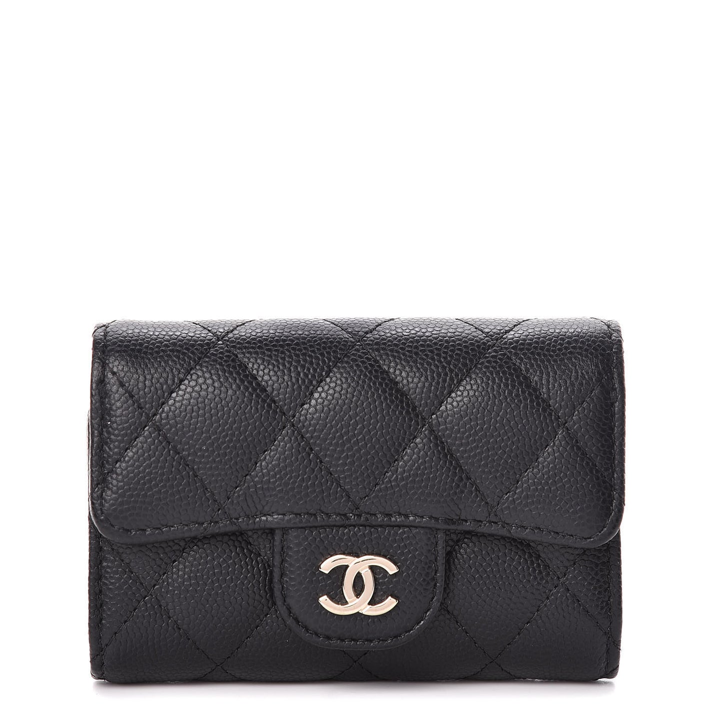 Caviar Quilted Classic 4 Key Holder Wallet Black