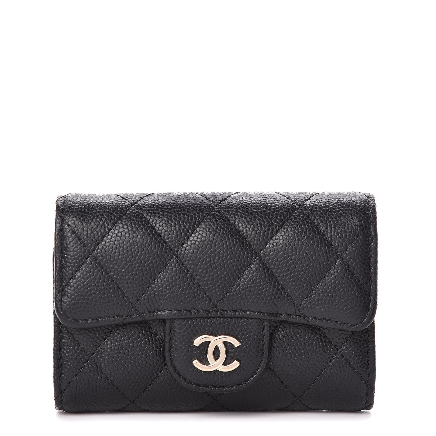 Chanel Caviar Quilted Classic 4 Key Holder Wallet Black 1 of 9