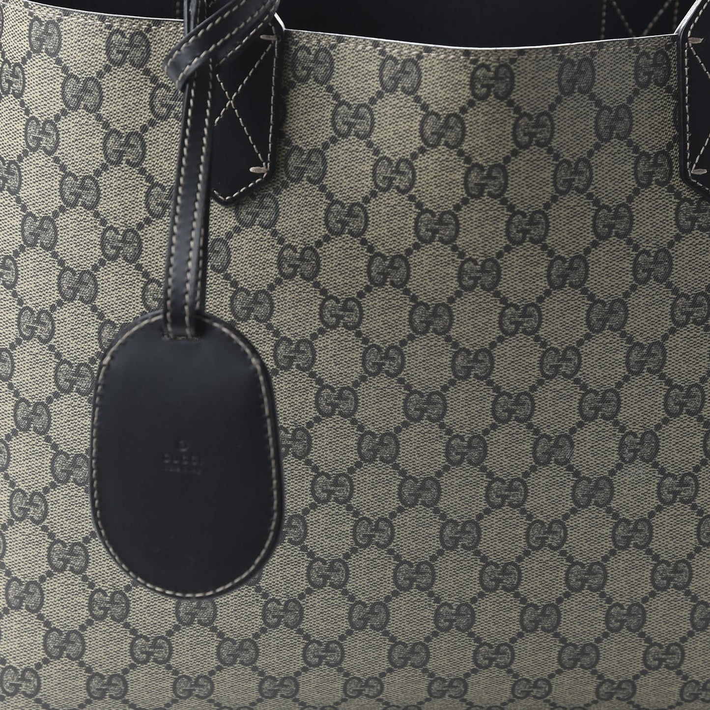 Calfskin GG Supreme Monogram Medium Reversible Tote Black
