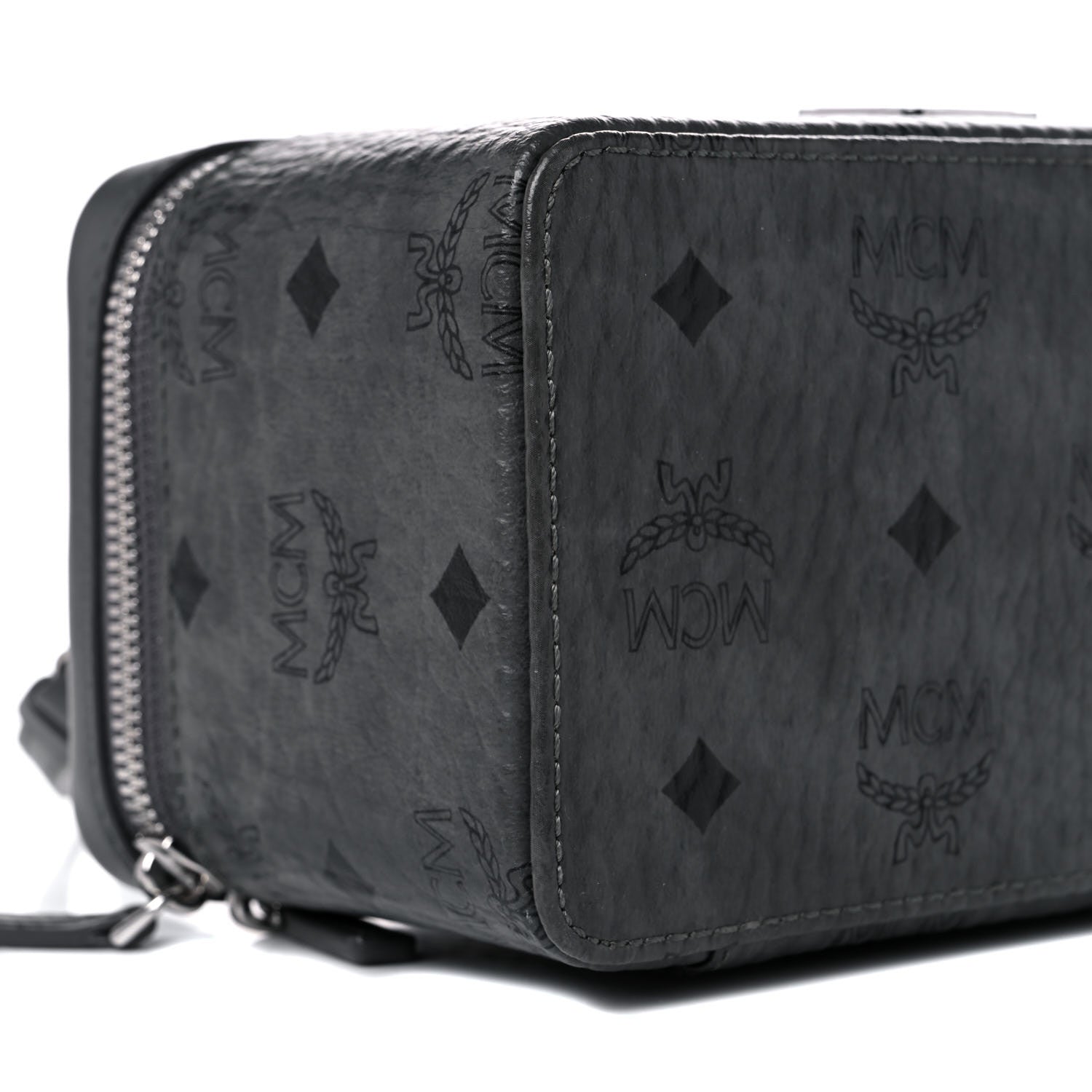 MCM Visetos Vanity Case Dark Grey Black 7 of 12