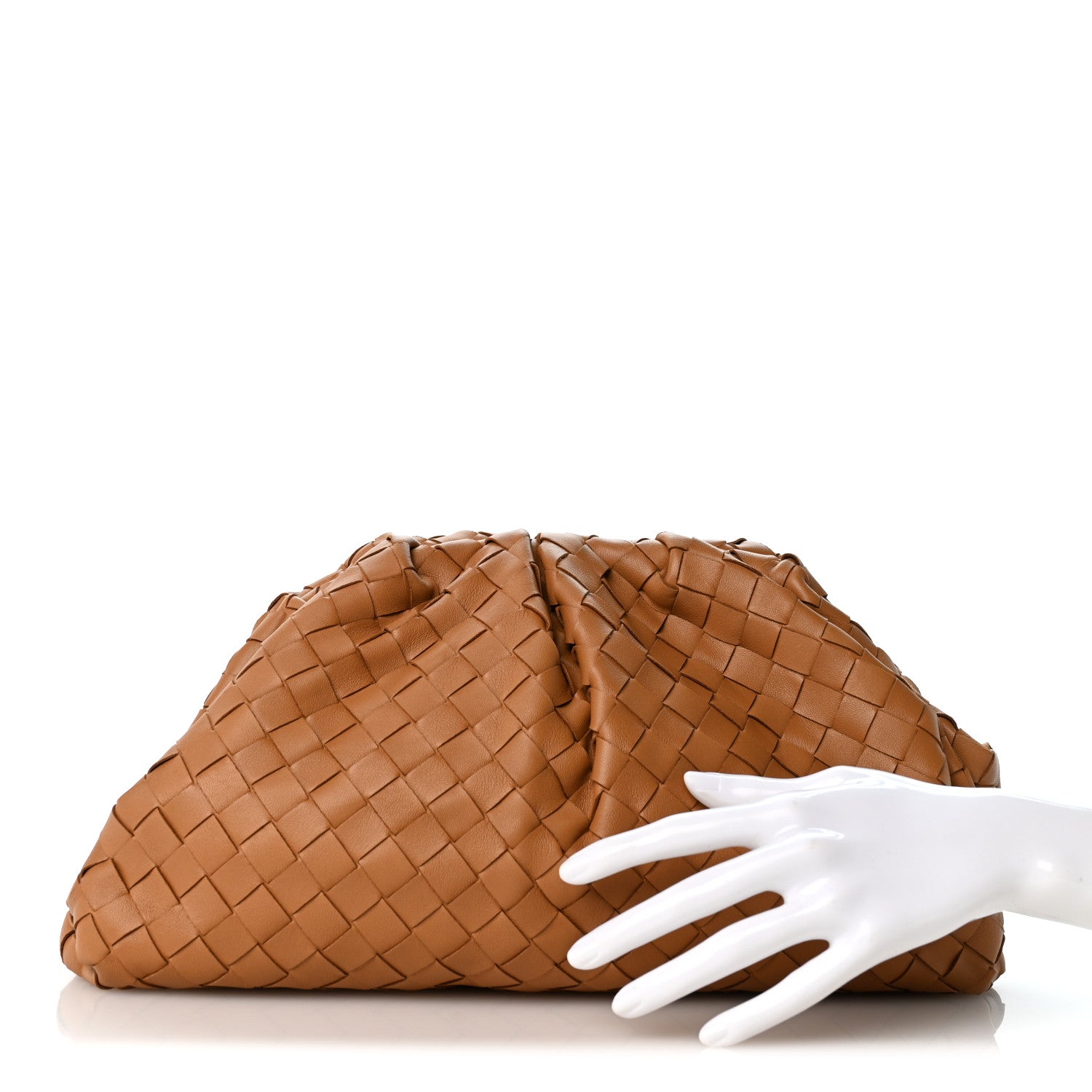 Bottega Veneta Nappa Maxi Intrecciato The Pouch Oversized Clutch Caramel 2 of 10