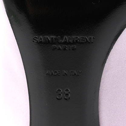 Saint Laurent Satin Feather Mae Mule Sandals 38 Soft Lila 6 of 15
