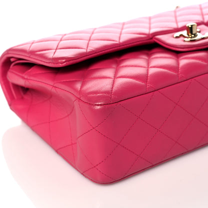 Chanel Lambskin Quilted Medium Double Flap Dark Pink 9 of 21