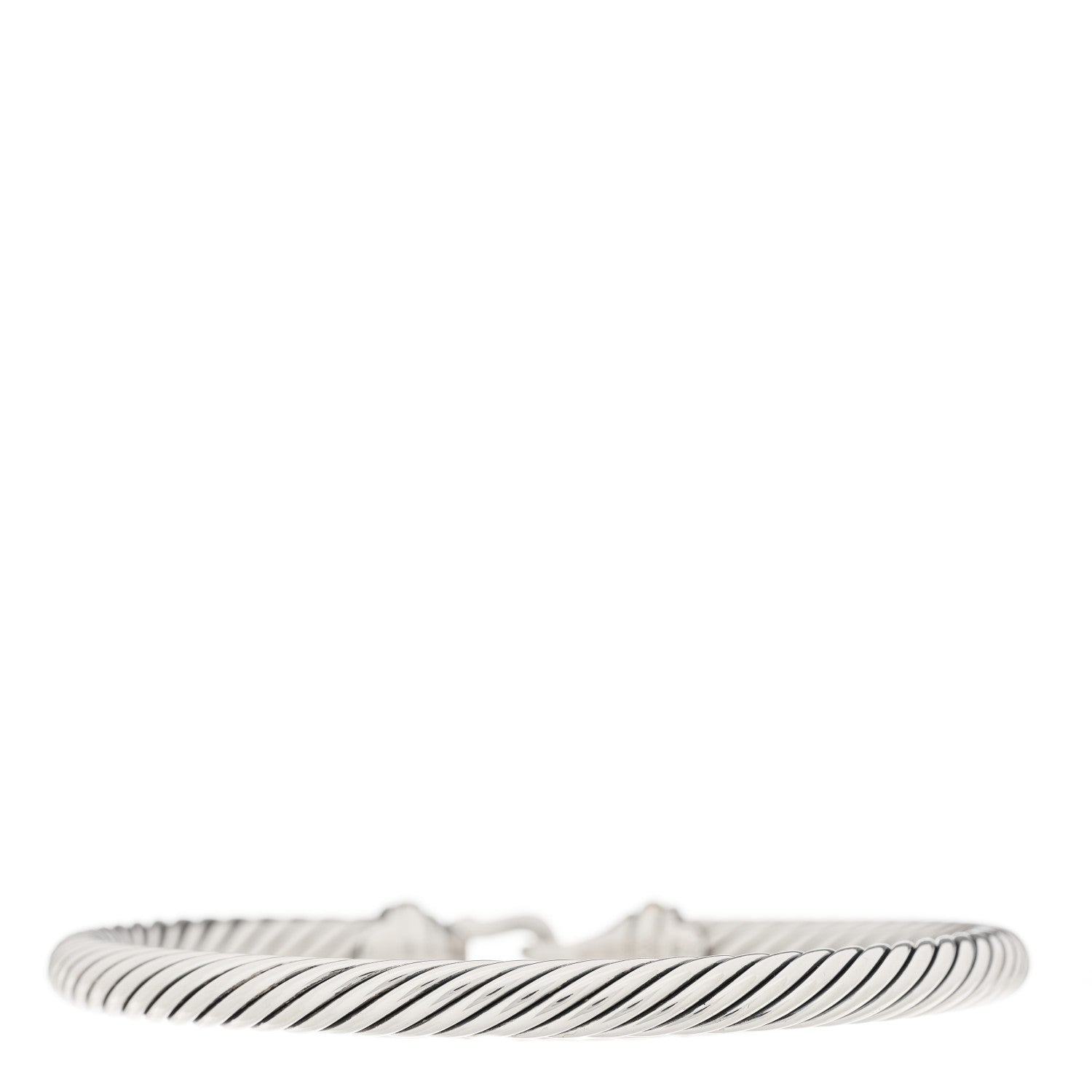David Yurman Sterling Silver 18K Yellow Gold 5mm Cable Classic Buckle Bracelet 2 of 3