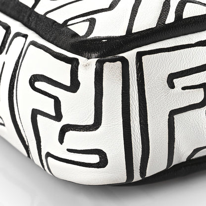 Fendi X JOSHUA VIDES Nappa FF Embossed Baguette White Black 7 of 9
