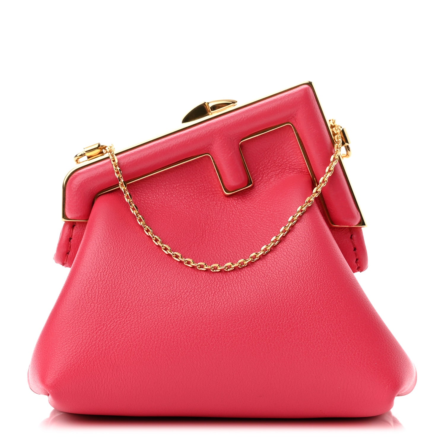 Fendi Shiny Nappa Nano Fendi First Bag Charm Lampone 1 of 10