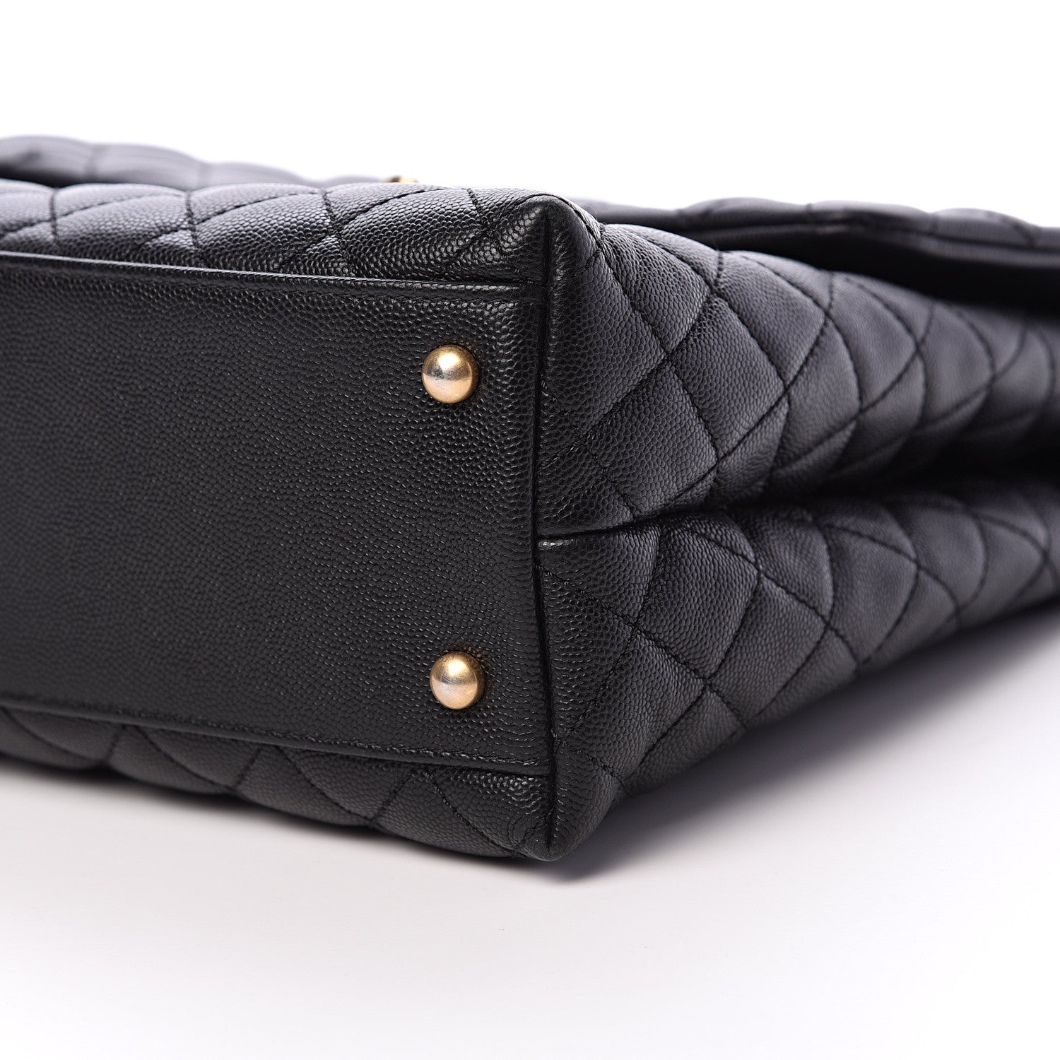 Chanel Caviar Lizard Quilted Large Coco Handle Flap Black 9 of 10