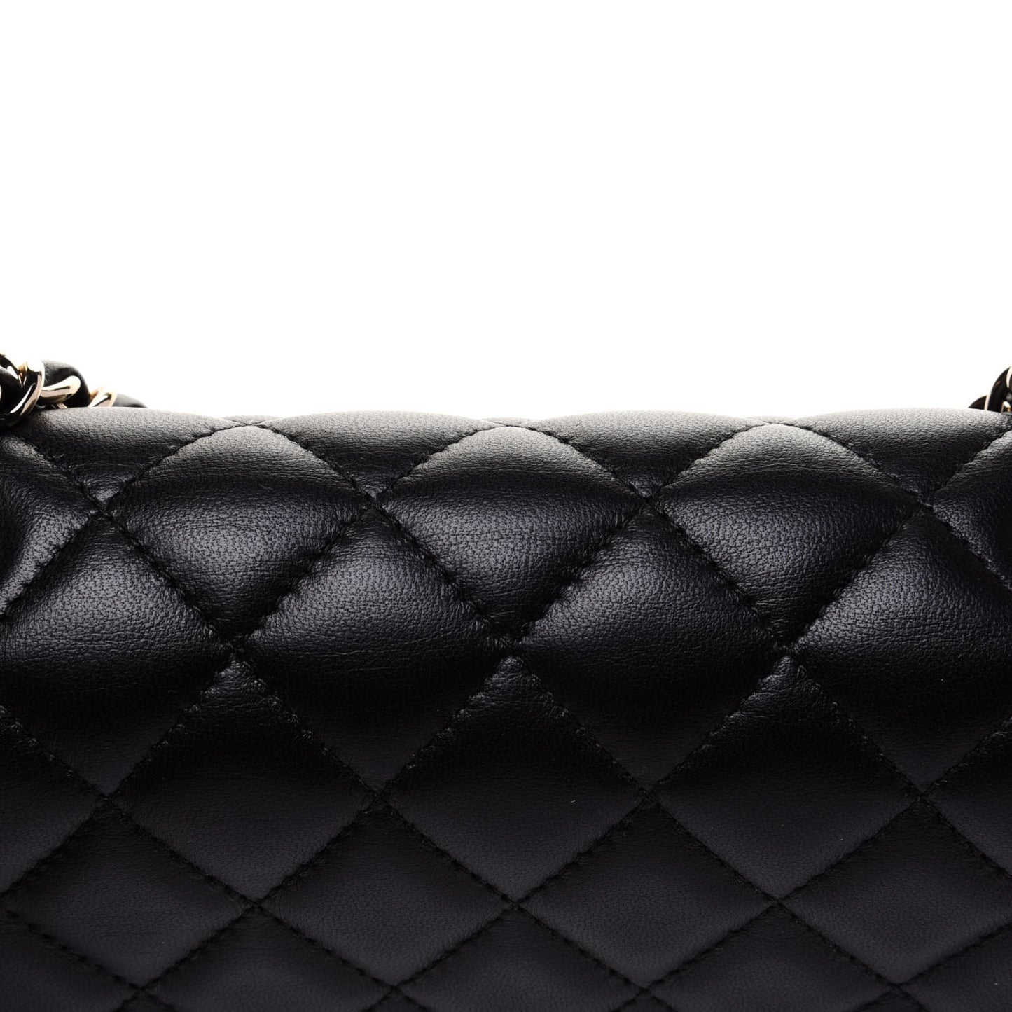 Lambskin Quilted Mini Rectangular Flap Black
