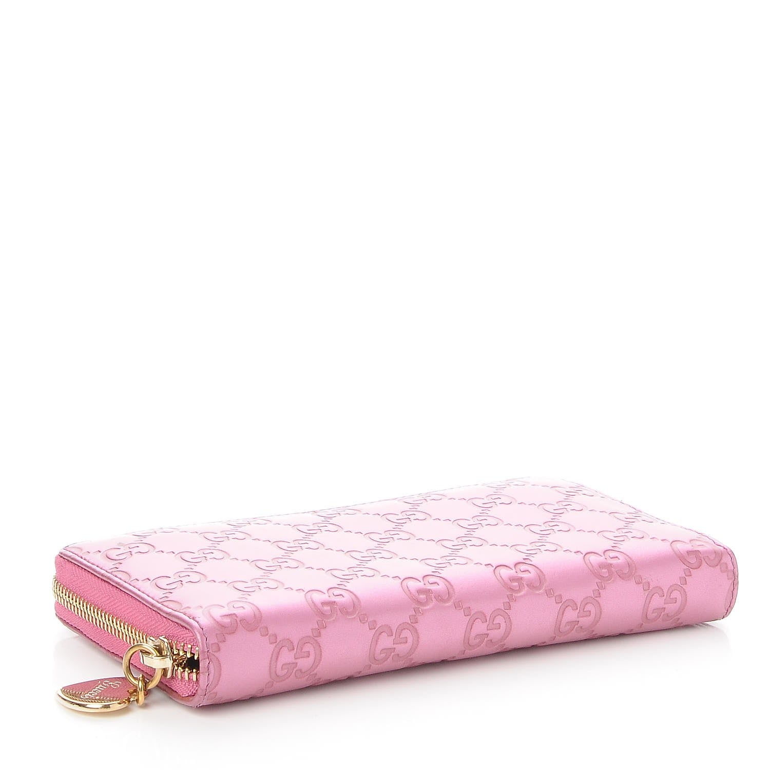 Gucci Metallic Soft Guccissima Heart Zip Around Wallet Fresia Rose 4 of 10