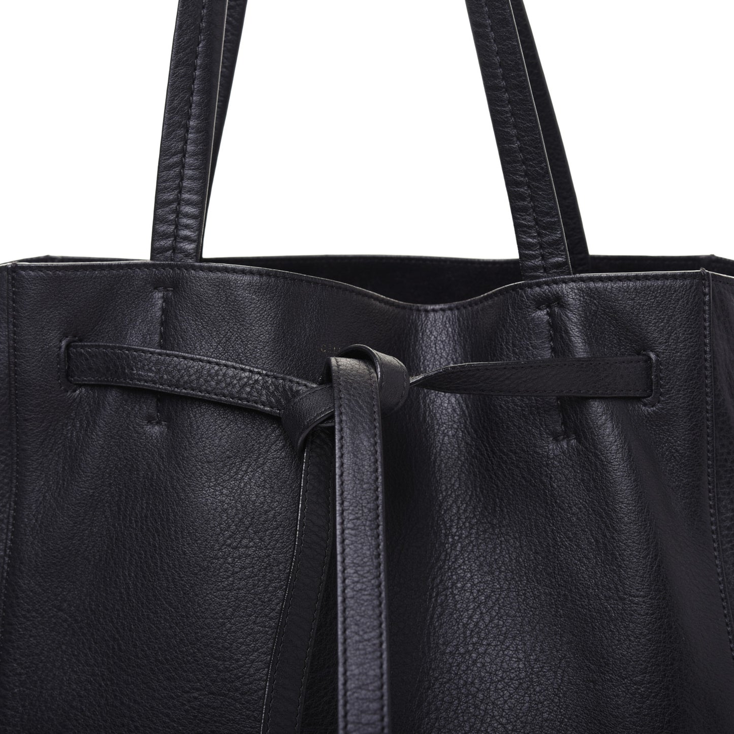 Soft Grained Calfskin Small Belt Cabas Phantom Black