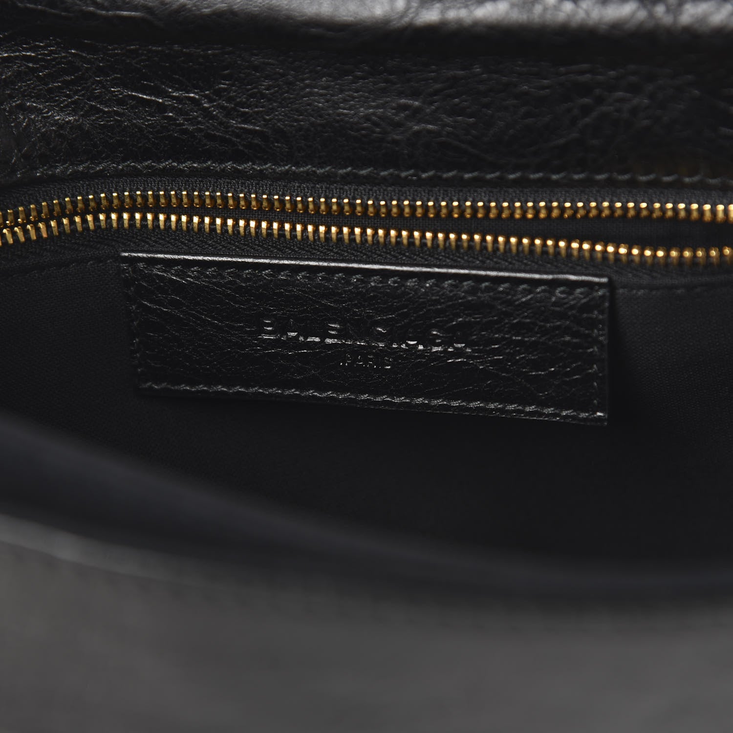Balenciaga Agneau Giant 12 Gold Hardware Envelope Strap Clutch Black 8 of 10