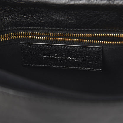 Balenciaga Agneau Giant 12 Gold Hardware Envelope Strap Clutch Black 8 of 10