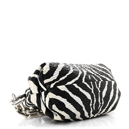 Bottega Veneta Nappa Zebra Print The Pouch Oversized Clutch White Black 4 of 10