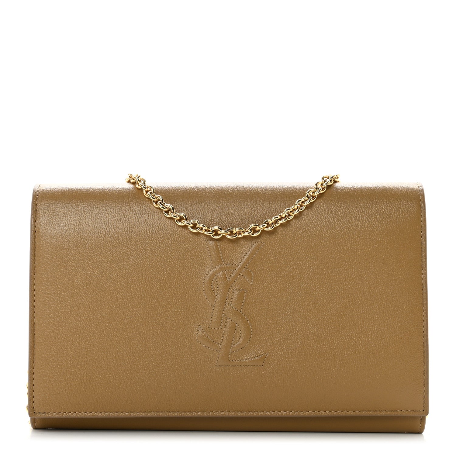 Saint Laurent Calfskin Monogram Belle de Jour Chain Clutch Beige 1 of 6