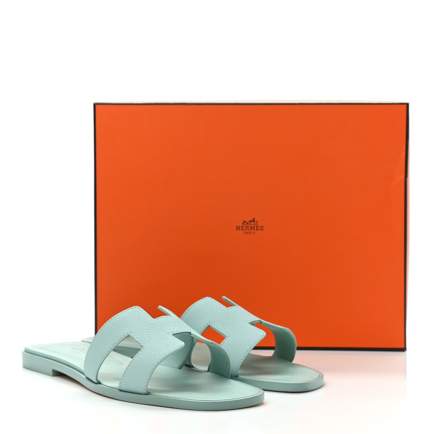Hermes Epsom Oran Sandals 38 Vert Embrun 9 of 9