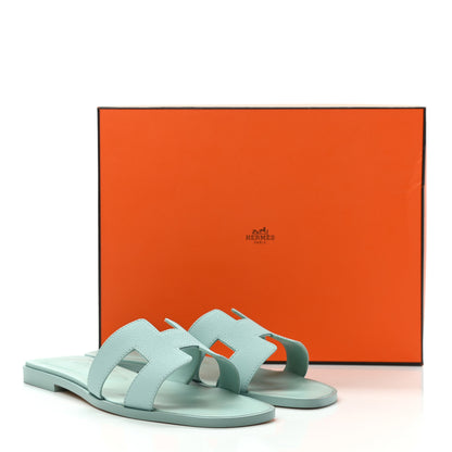 Hermes Epsom Oran Sandals 38 Vert Embrun 9 of 9