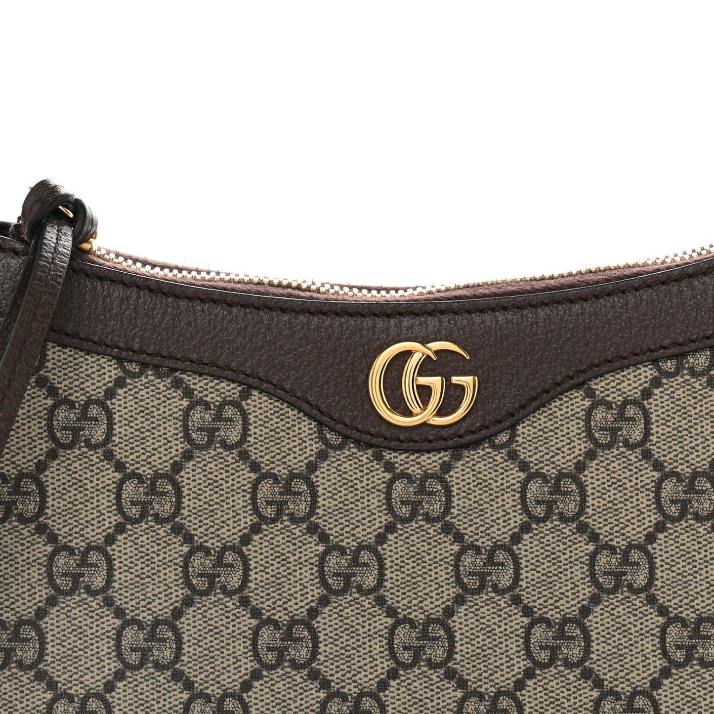 GG Supreme Monogram Textured Dollar Calfskin Small Ophidia Hobo Beige Ebony New Acero
